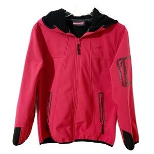 Avia Fleece Lined Outdoor Sports Medium Weight Hooded Jacket Run Hike Bike Camp